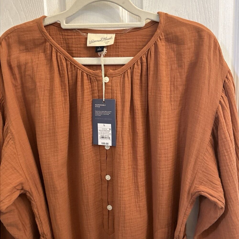 Universal Thread Long Sleeve Dress in Rust - Picture 11 of 16